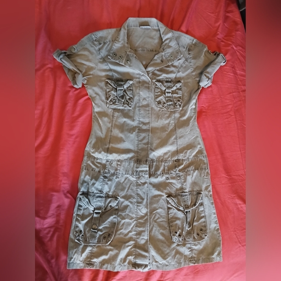Miss Selfridge Dresses & Skirts - Vintage y2k olive green cargo mini dress